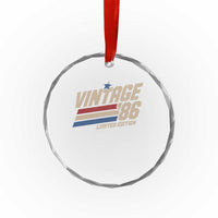 40th Birthday Crystal Glass Ornament Vintage 1986 40 Years Old Birthday USA Stripes