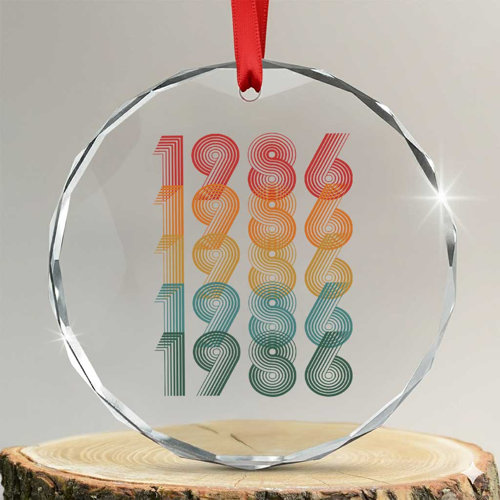 40th Birthday Crystal Glass Ornament Vintage 1986 Retro 40 Years Old Birthday