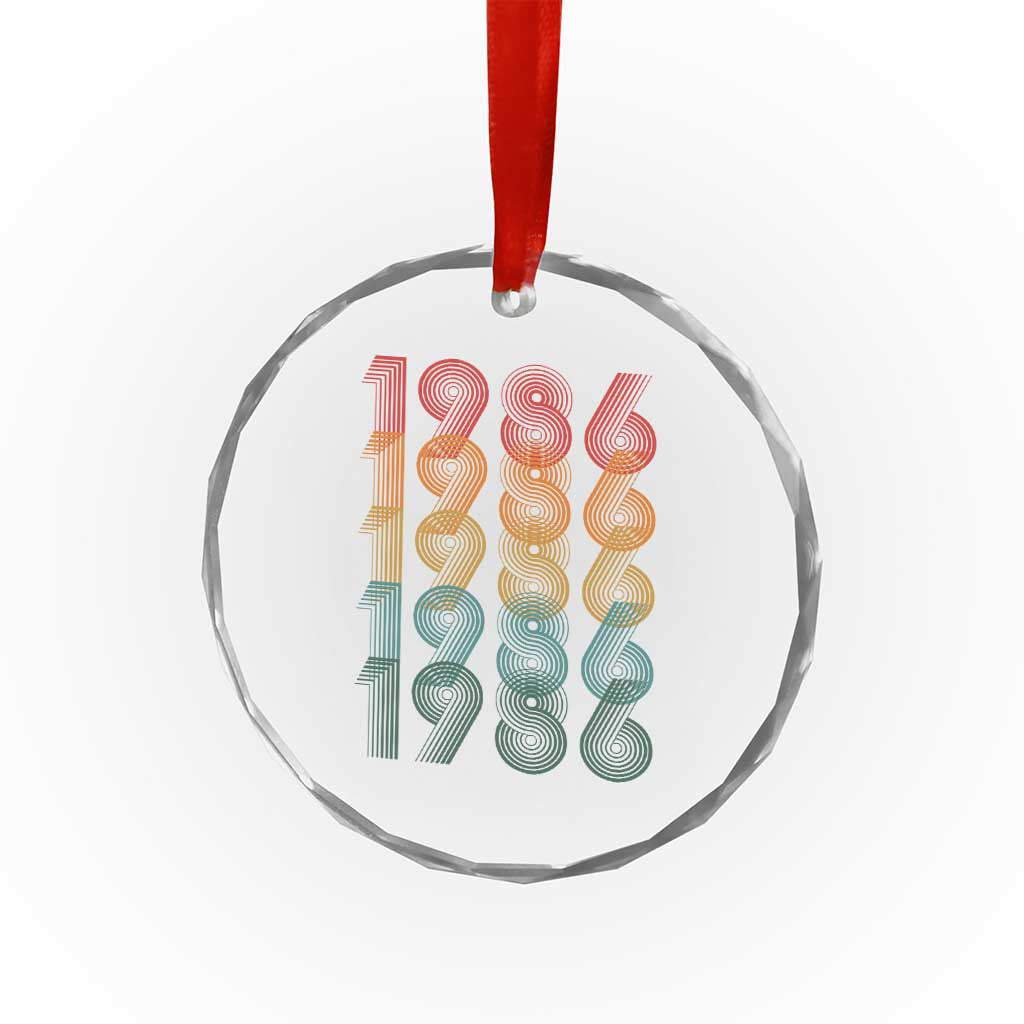 40th Birthday Crystal Glass Ornament Vintage 1986 Retro 40 Years Old Birthday