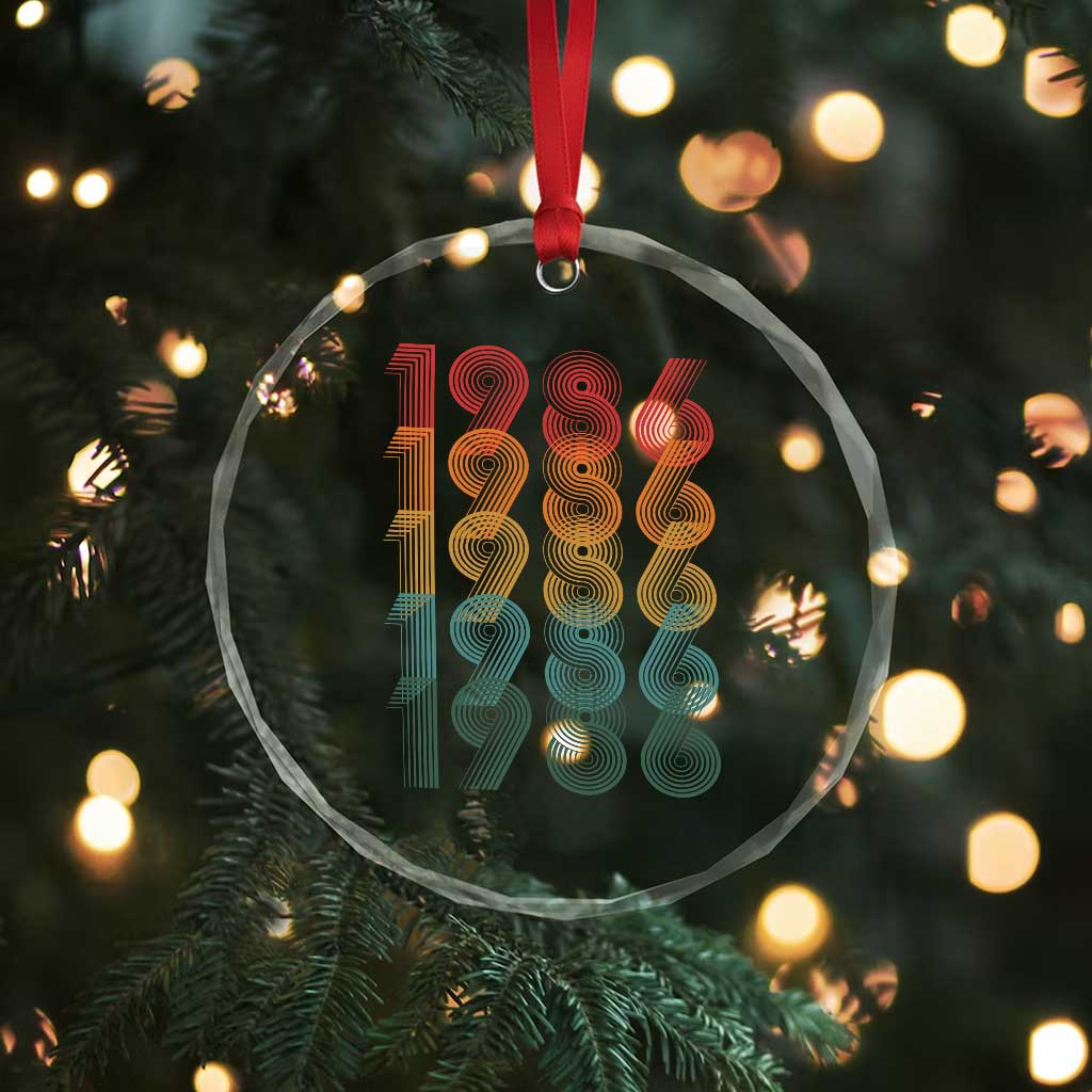 40th Birthday Crystal Glass Ornament Vintage 1986 Retro 40 Years Old Birthday