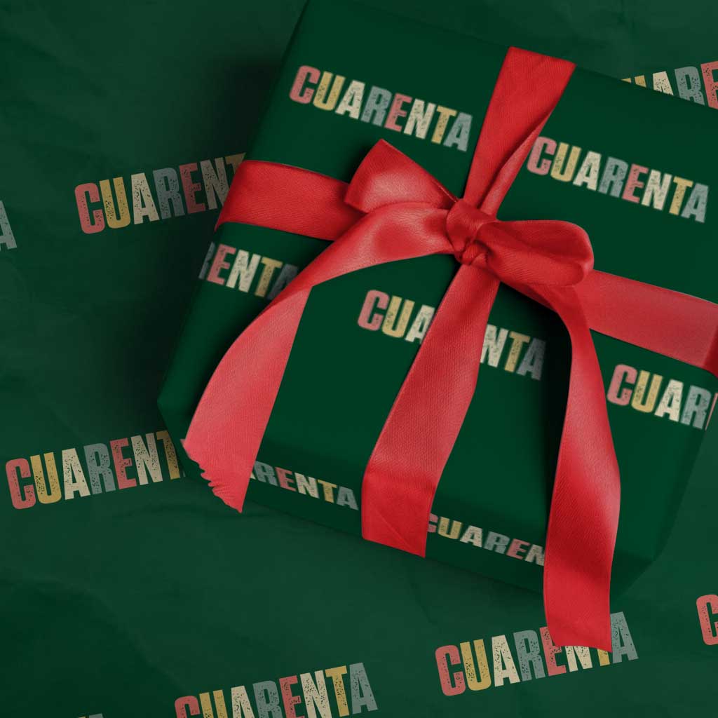 40th Birthday Cuarenta Wrapping Paper Roll Spanish Mexican 40 Years Old Bday