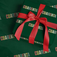 40th Birthday Cuarenta Wrapping Paper Roll Spanish Mexican 40 Years Old Bday