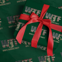 40th Birthday Wrapping Paper Roll Funny WTF Whos Turning Forty Vintage Fishing 40 Year Old Gift