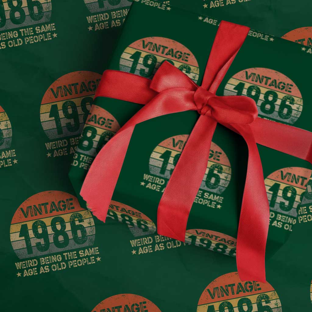 40th Birthday Wrapping Paper Roll Retro 1986 Weird Being The Same Age As Old People