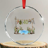 40th Birthday Fishing Crystal Glass Ornament Fisherman Birthday Party Gift
