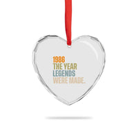 40th Birthday Gift For Men Heart Crystal Glass Ornament Vintage 1986 40 Years Old Birthday