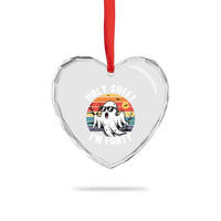 40th Birthday Halloween Ghost Heart Crystal Glass Ornament Holy Sheet I'm Forty