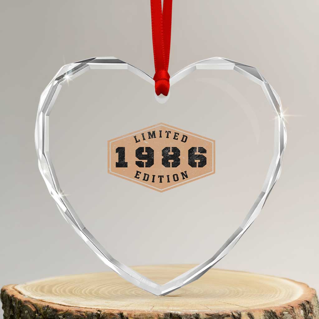 40th Birthday Heart Crystal Glass Ornament 1986 Limited Edition Gifts For Turning 40
