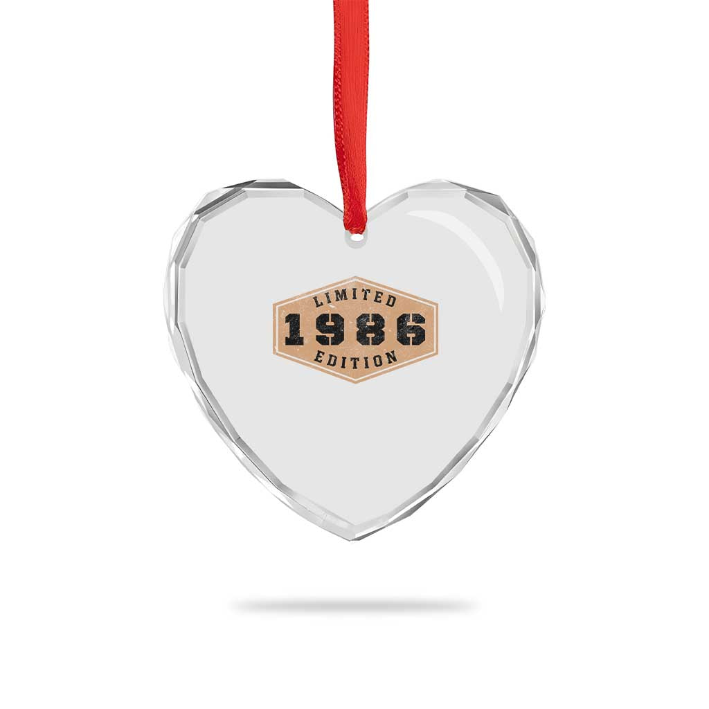 40th Birthday Heart Crystal Glass Ornament 1986 Limited Edition Gifts For Turning 40