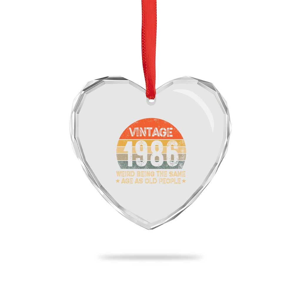 40th Birthday Heart Crystal Glass Ornament Retro 1986 Weird Being The Same Age As Old People