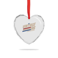 40th Birthday Heart Crystal Glass Ornament Vintage 1986 40 Years Old Birthday USA Stripes