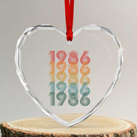 40th Birthday Heart Crystal Glass Ornament Vintage 1986 Retro 40 Years Old Birthday