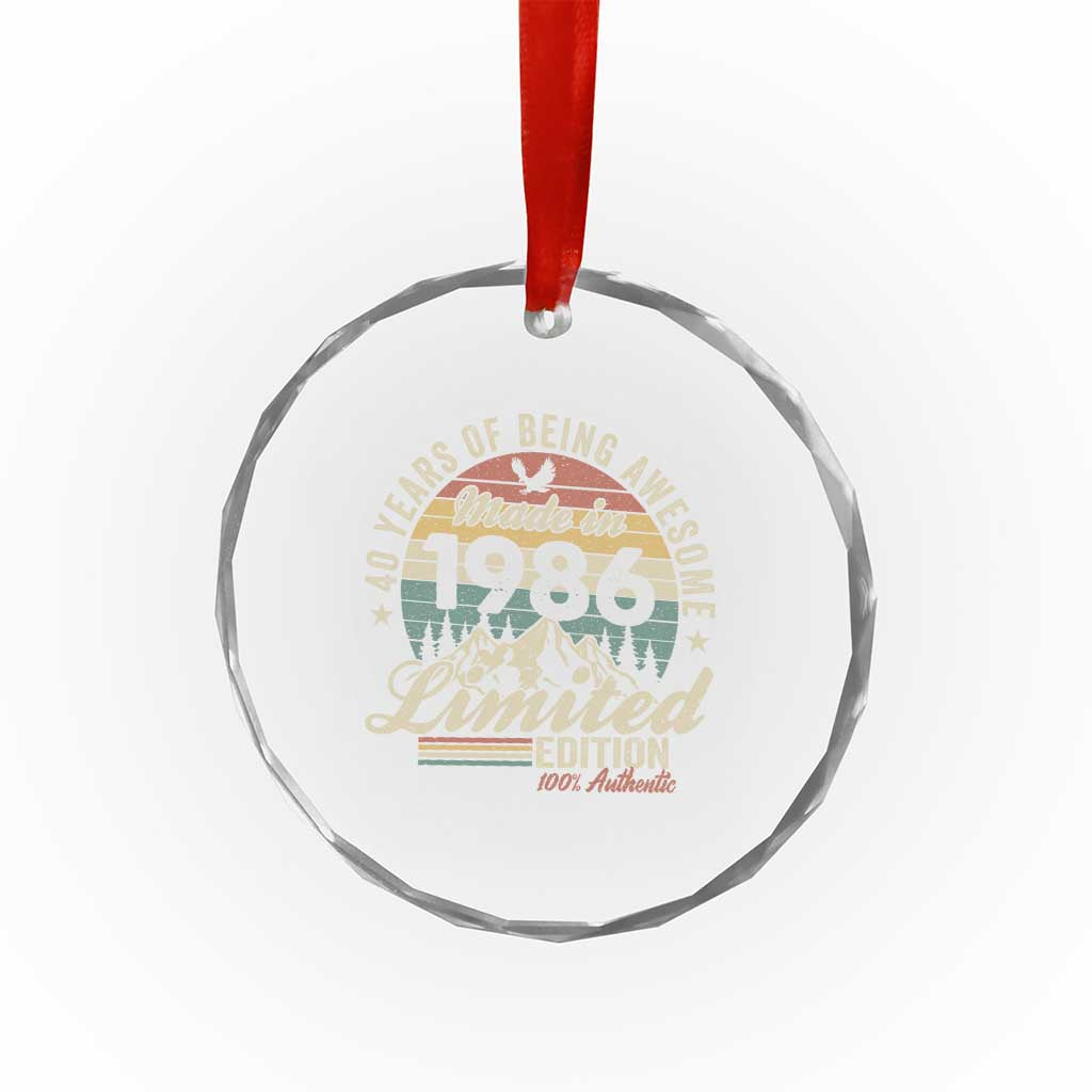 40th Birthday Made In 1986 Crystal Glass Ornament 70 Years Of Being Awesome Vintage Limited Edition