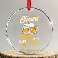 40th Birthday Party Gift Crystal Glass Ornament Cheers Beers To My 40 Years