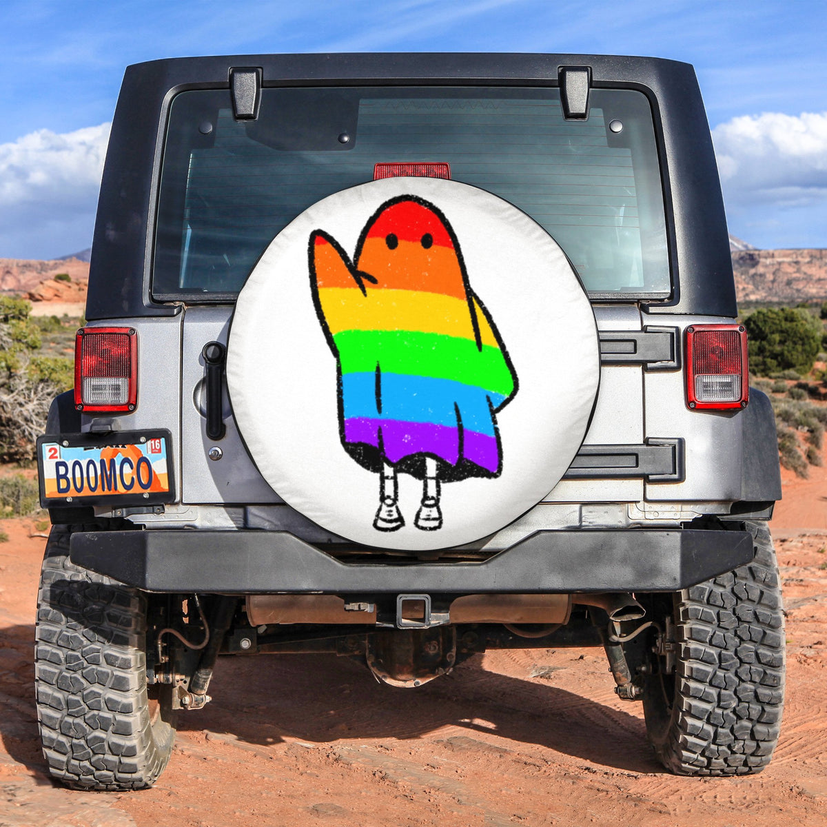 LGBT Tire Covers - Pride Ghost Spare Tire Cover NO.344 LT8 - Wonder Print Shop
