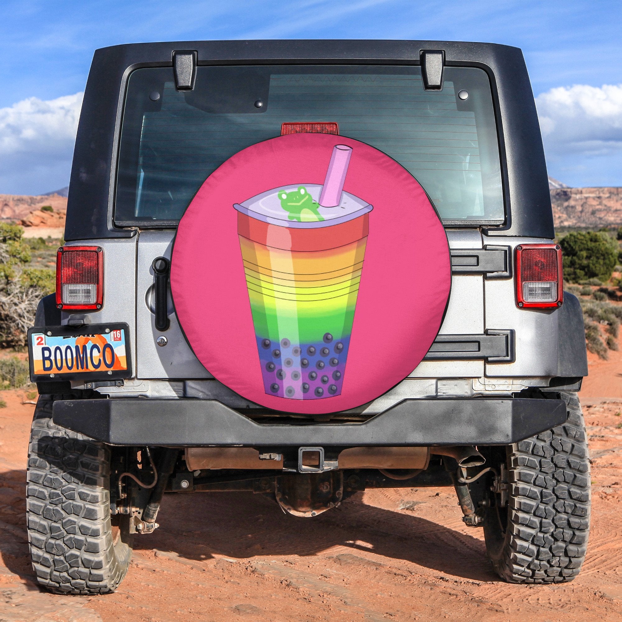 LGBT Tire Covers - Pride Bubble Tea Spare Tire Cover NO.345 LT8 - Wonder Print Shop