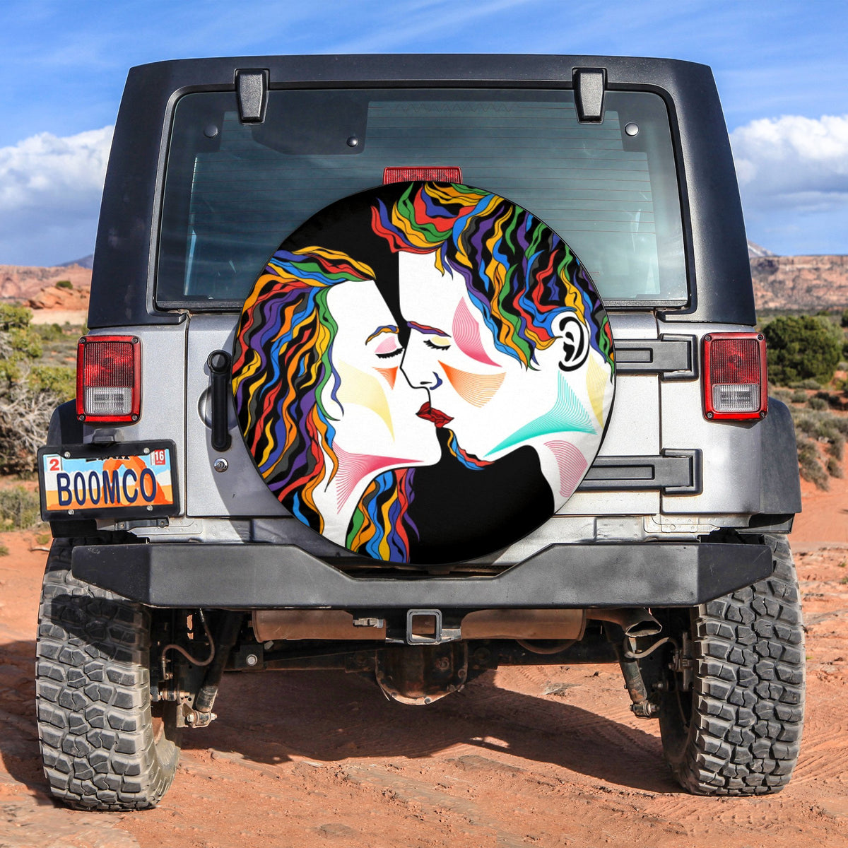LGBT Tire Covers - Pride Couple Spare Tire Cover NO.346 LT8 - Wonder Print Shop
