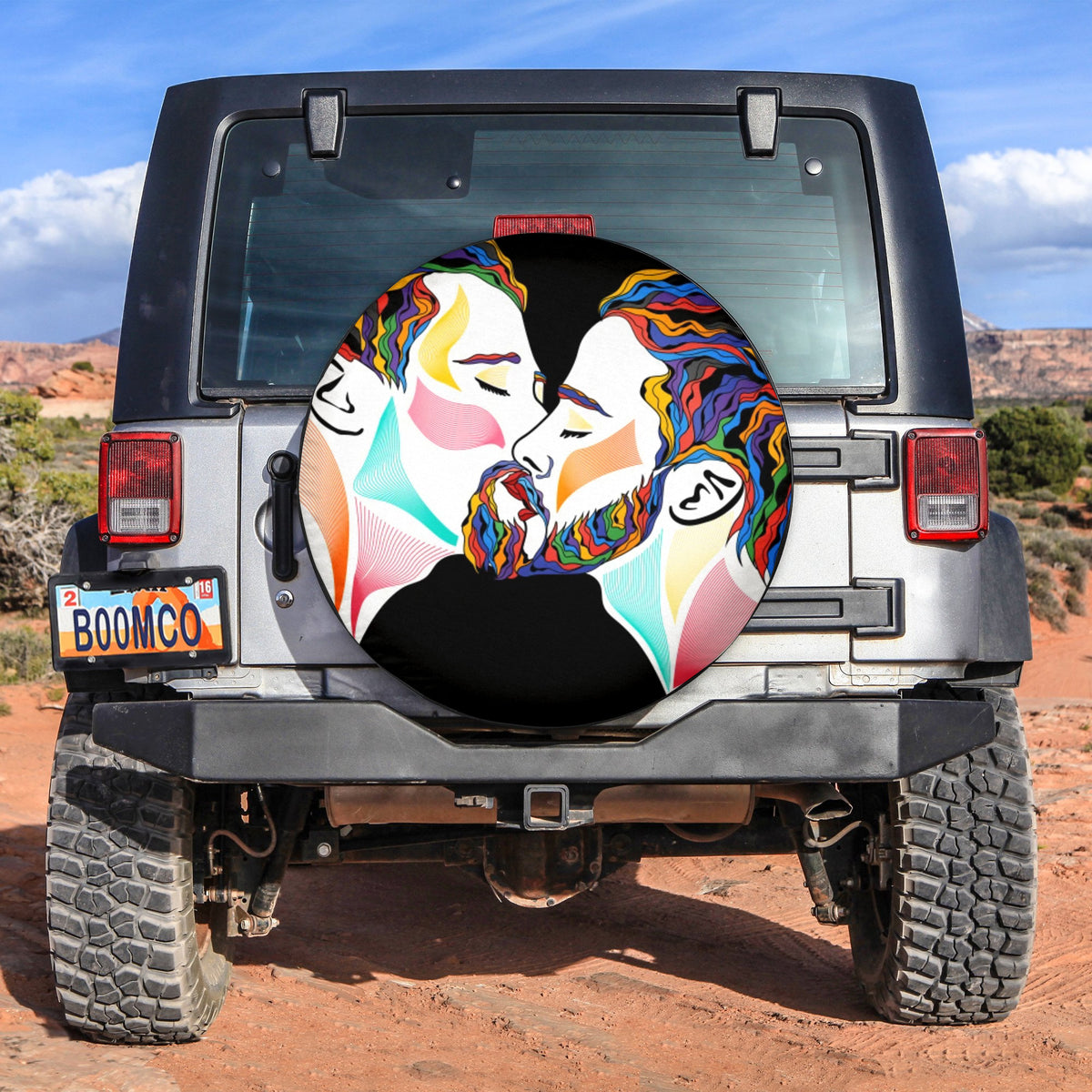 LGBT Tire Covers - Gay Kissing Couple Spare Tire Cover NO.348 LT8 - Wonder Print Shop