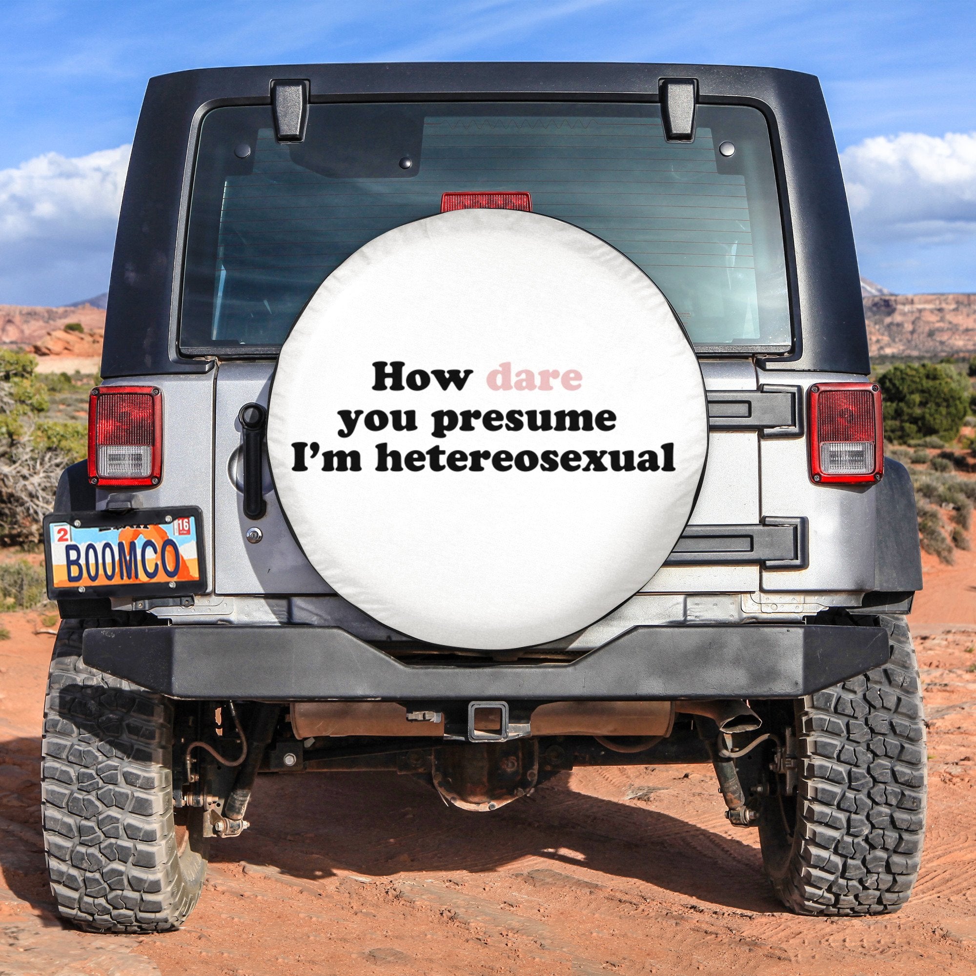 LGBT Tire Covers - How Dare You Presume I'm Hetereosexual Spare Tire Cover NO.350 LT8 - Wonder Print Shop