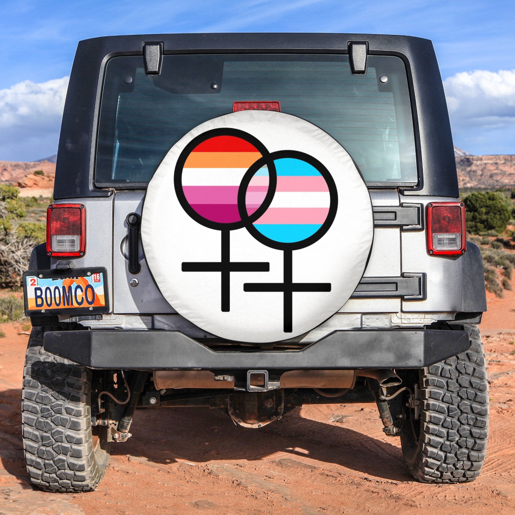 LGBT Tire Covers - Lesbian And Trans Pride Spare Tire Cover NO.352 LT8 - Wonder Print Shop