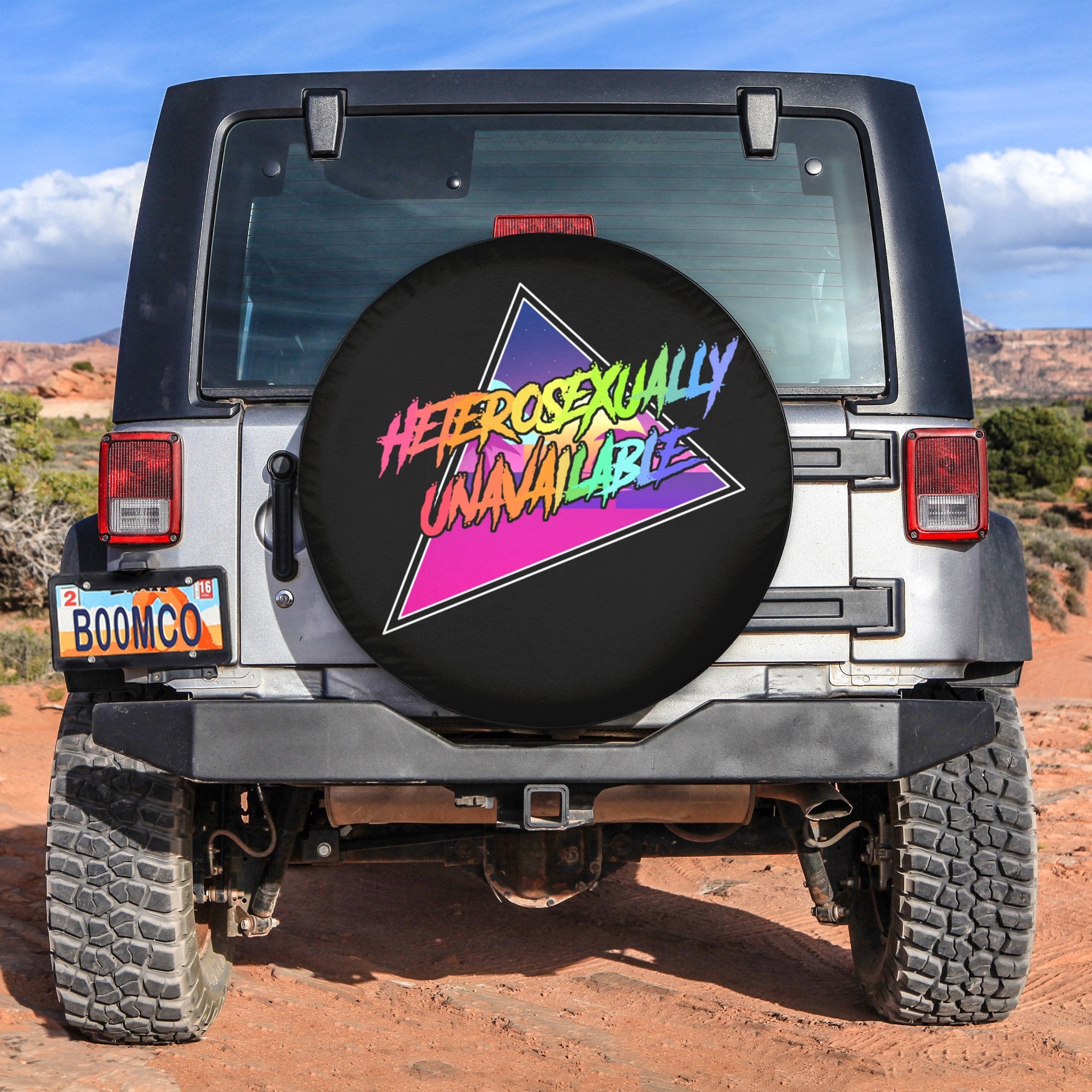 LGBT Tire Covers - Hetereosexually Unavailable Spare Tire Cover NO.357 LT8 - Wonder Print Shop