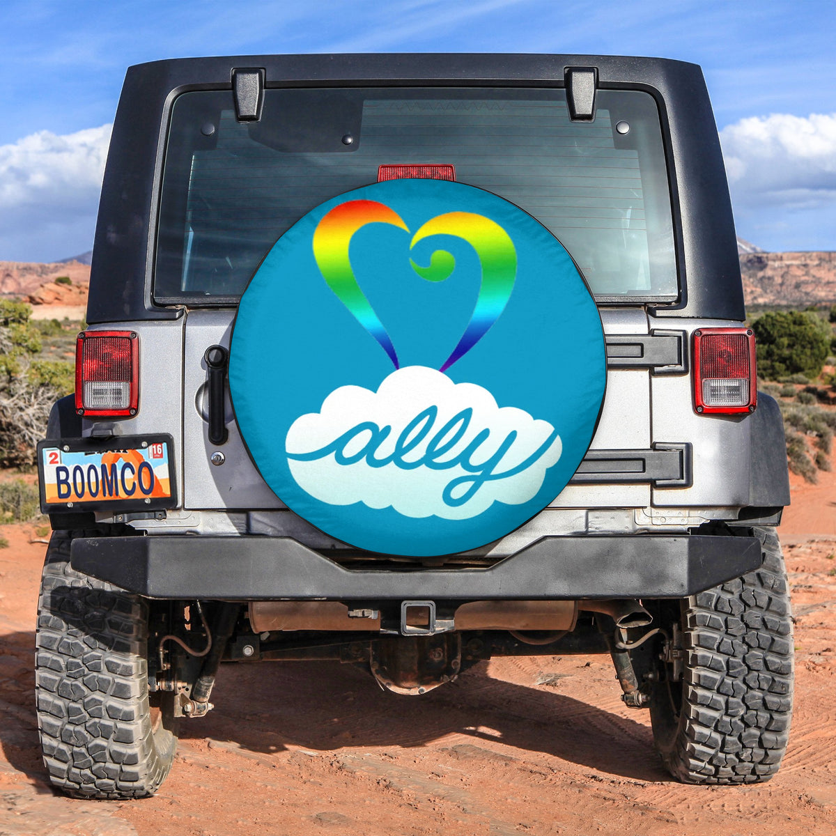 LGBT Tire Covers - Ally Cloud Heart Pride Spare Tire Cover NO.358 LT8 - Wonder Print Shop