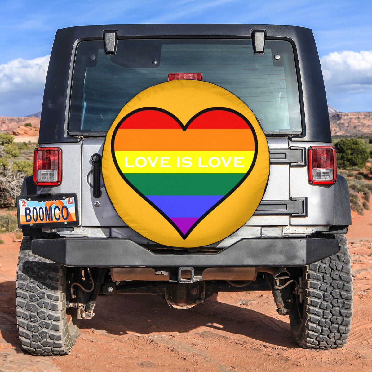 LGBT Tire Covers - Heart Pride Spare Tire Cover NO.359 LT8 - Wonder Print Shop