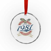 45th Birthday Beer Lover Vintage 1981 Limited Edition Crystal Glass Ornament Bald Eagle