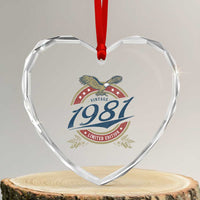 45th Birthday Beer Lover Vintage 1981 Limited Edition Heart Crystal Glass Ornament Bald Eagle