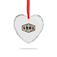 45th Birthday Hunting Heart Crystal Glass Ornament 1981 Limited Edition Vintage Camouflage Gifts For Turning 45