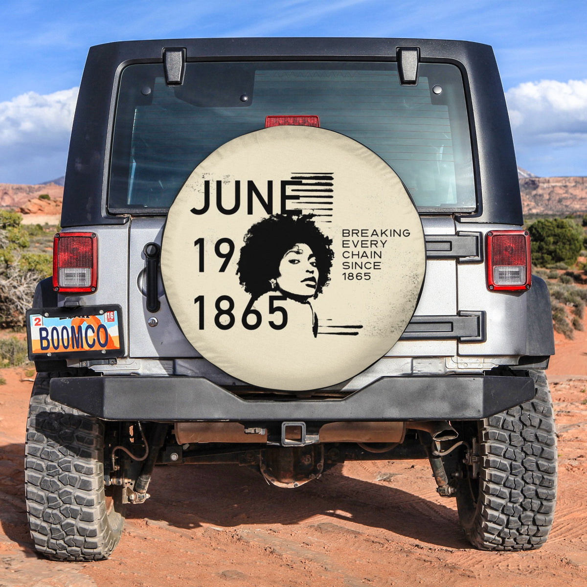 African Tire Covers - Juneteenth Spare Tire Cover Breaking Every Chain Since 1865 NO.48 LT8 - Wonder Print Shop
