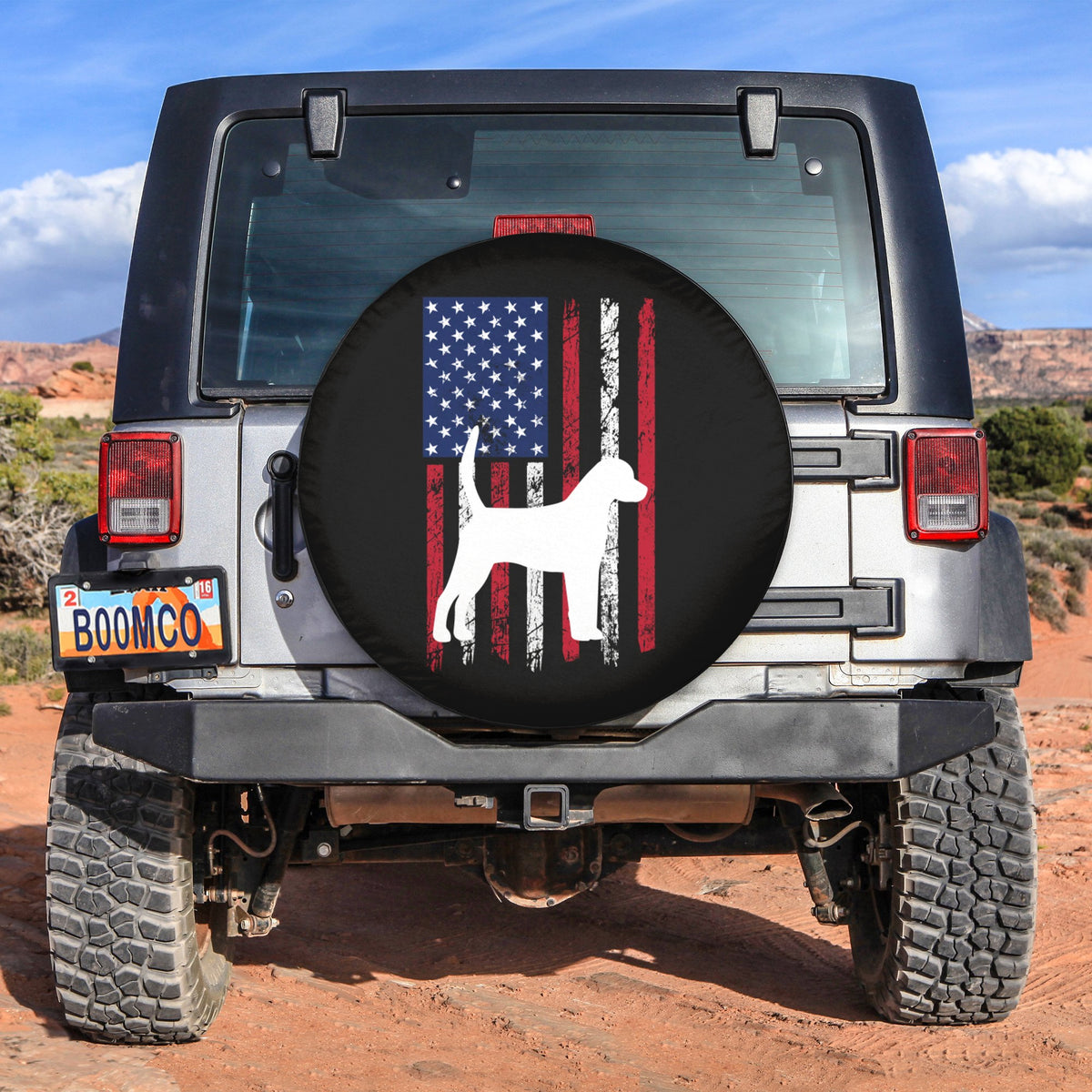 4th Of July Tire Covers - US Independence Day English Foxhound America Patriotic Spare Tire Cover NO.50 LT8 - Wonder Print Shop