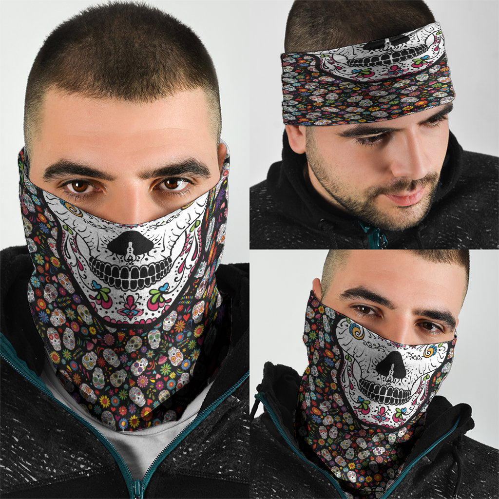 Mexican Sugar Skull Neck Gaiter Colorful