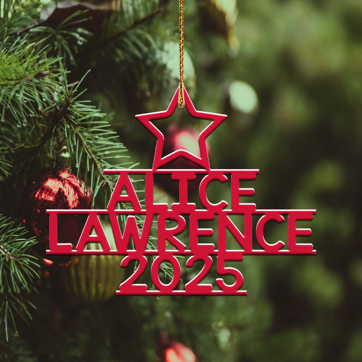 Custom Christmas Family Names Xmas Tree Ornament CTM05