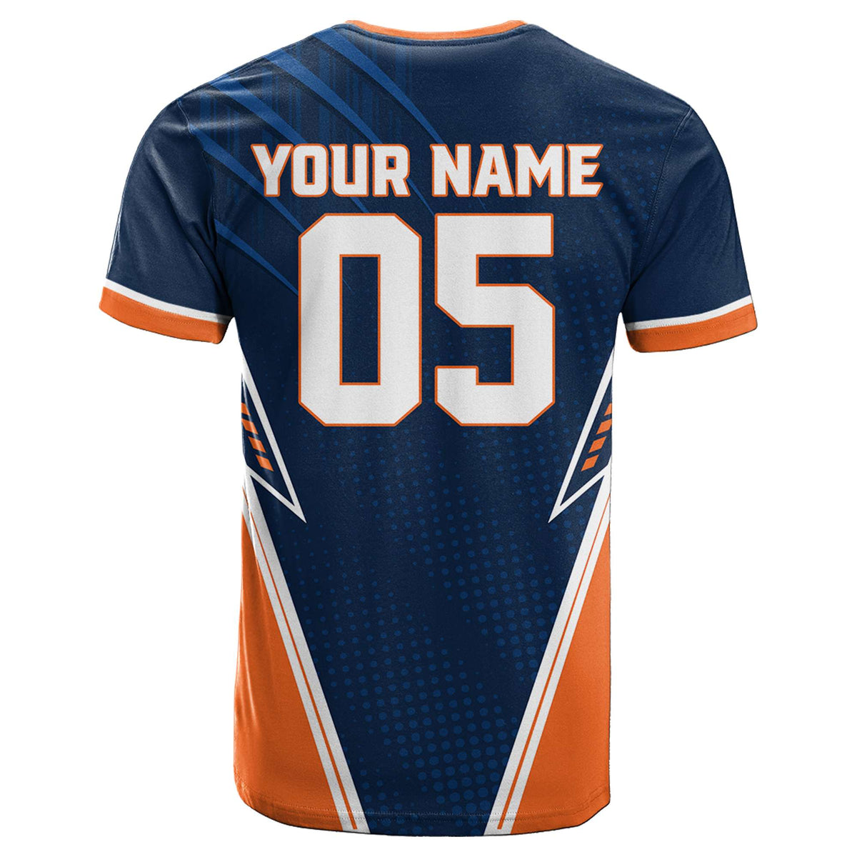Custom 2025 Champions Navy Orange T Shirt | Wonder Print Shop