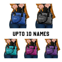 Custom Mother’s Day Shoulder Handbag – Hearts & Kids’ Names Mama Gift Purse CTM05