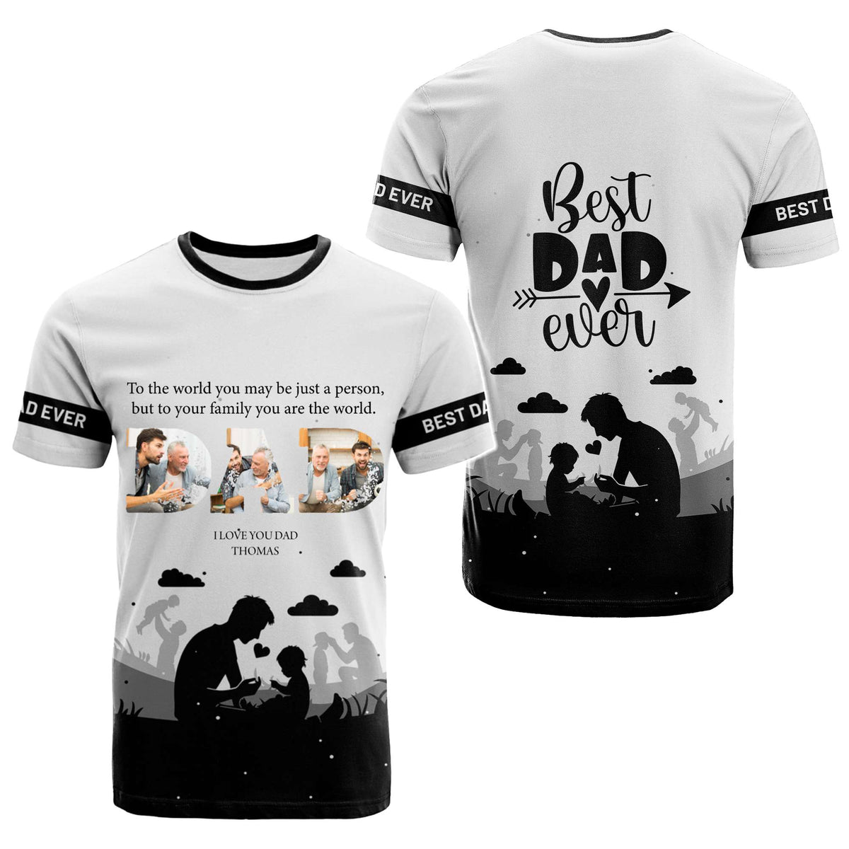 Custom Photo Father's Day T Shirt I Love You Dad | Wonder Print Shop