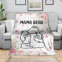 Custom Mother's Day Blanket Mama Bear With Cubs - Wonder Print Shop