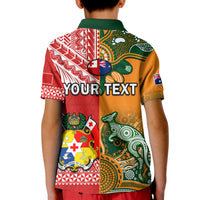 Custom Mate Maa Tonga Wallabies Rugby Polo Shirt Polynesian Mix Aboriginal - Wonder Print Shop
