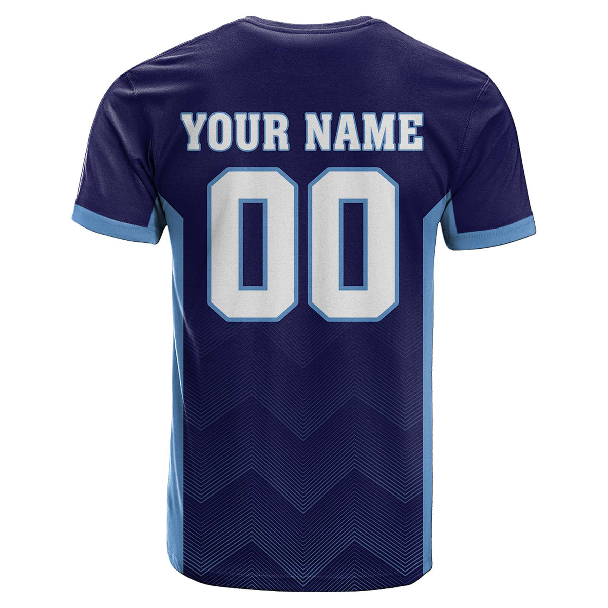 Custom Navy Blue Sports T-Shirt – Personalized Name, Number & Team Logo CTM05