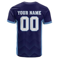 Custom Navy Blue Sports T-Shirt – Personalized Name, Number & Team Logo CTM05