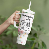 Custom Mother's Day Tumbler With Handle Mama Bear With Cubs | Wonder Print Shop