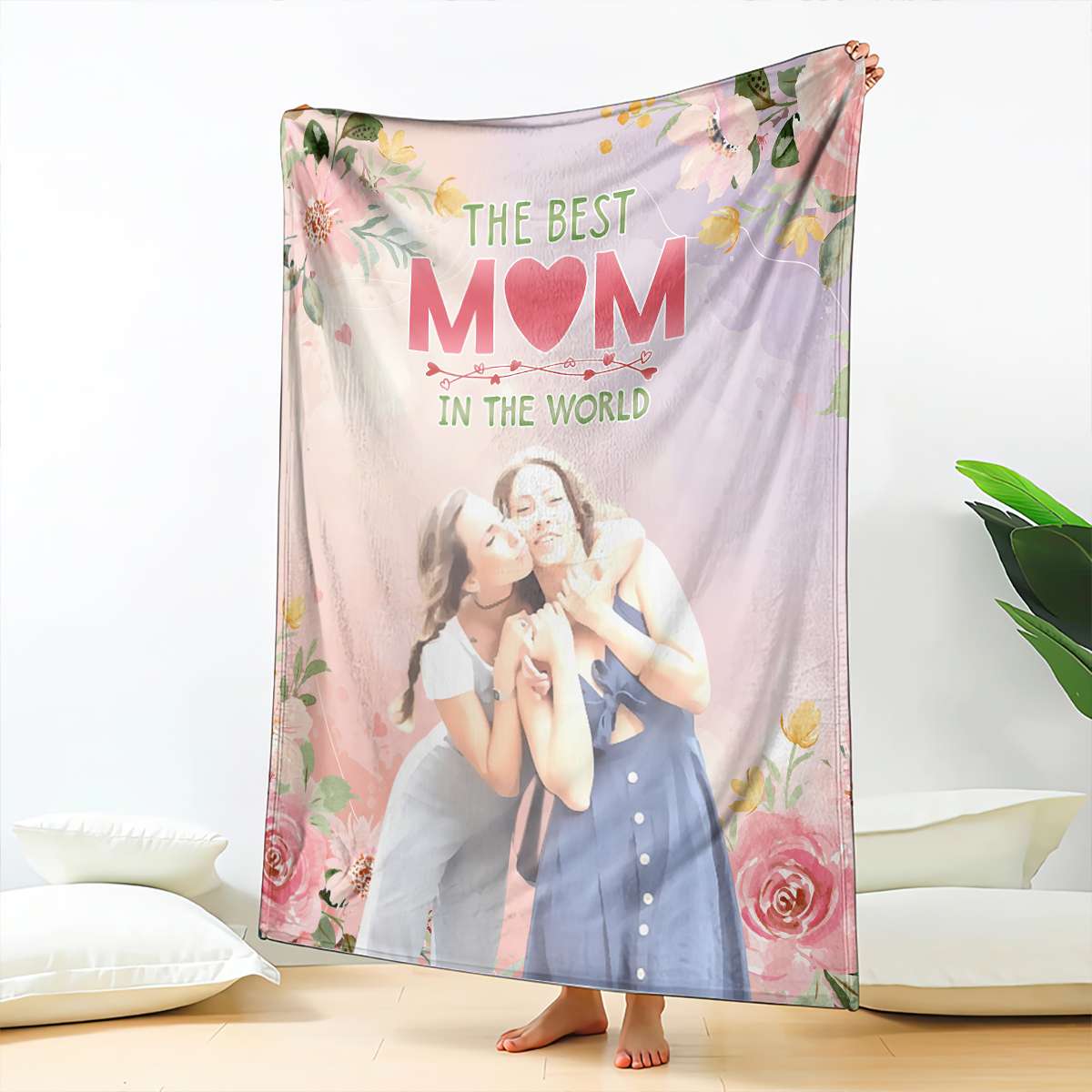 Custom Photo Mother's Day Blanket The Best Mom In The World | Wonder Print Shop