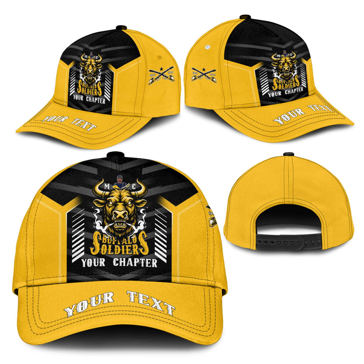 Custom BSMC Buffalo Soldiers Classic Cap Motorcycle Club Unique Style - Wonder Print Shop