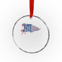 4th Grade Teacher Pennant US Flag Back to School Crystal Glass Ornament