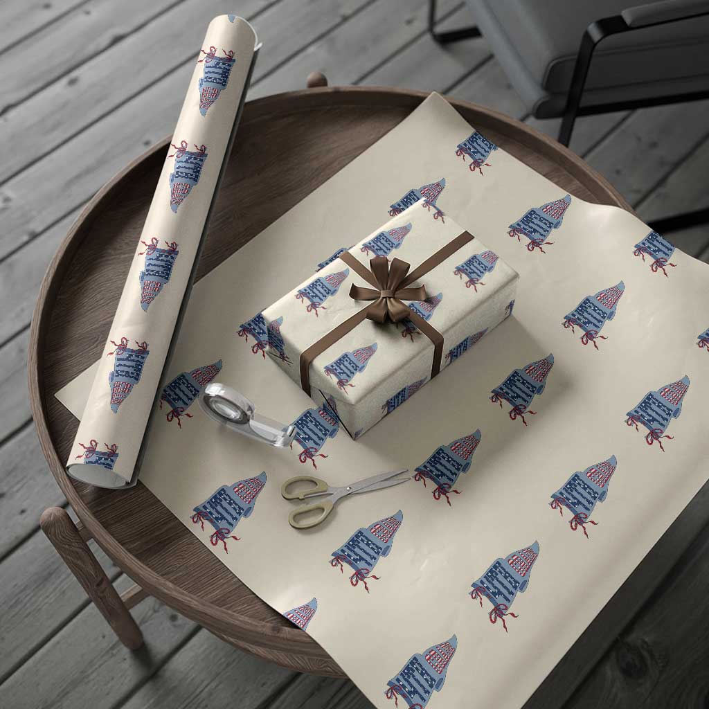 4th Grade Teacher Pennant US Flag Back to School Wrapping Paper Roll