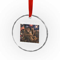 4th of July Bigfoot Crystal Glass Ornament Patriotic Sasquatch American Flag Party Festival