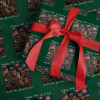 4th of July Bigfoot Wrapping Paper Roll Patriotic Sasquatch American Flag Party Festival