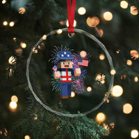 4th of July Gamer Crystal Glass Ornament Uncle Sam Pixels Gaming Celebrate Independence Day TS02