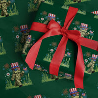 4th Of July Gamer Wrapping Paper Roll Pixel Art US Flag Gaming